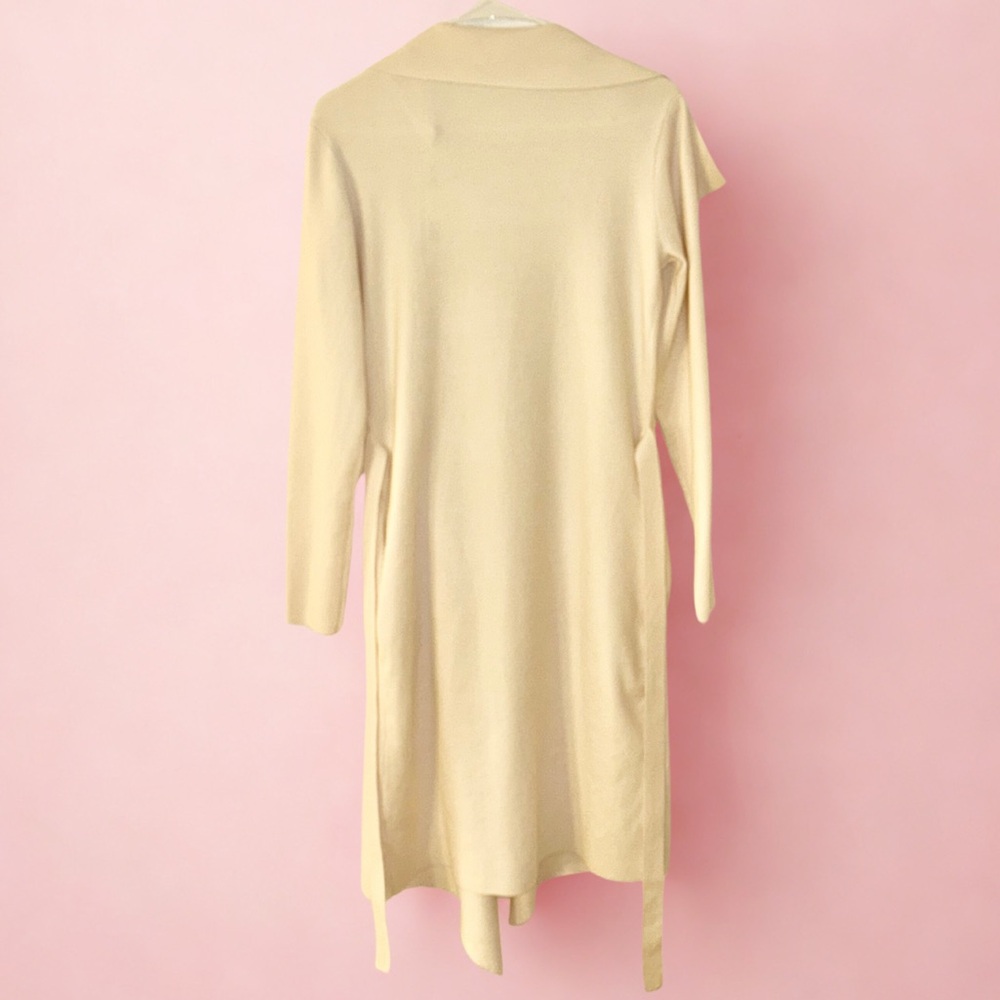 NWT Tahari | Cream Belted Longline Cardigan | Size M - Picture 2 of 2